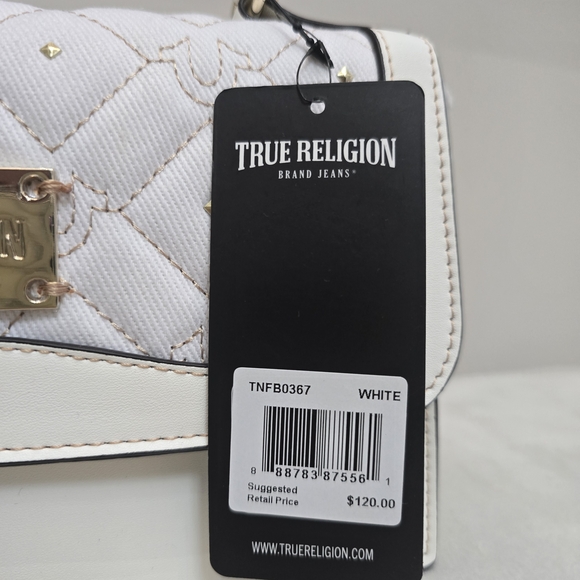 True Religion White Quilted Crossbody Bag - Picture 5 of 10